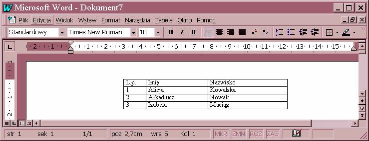 24. W tekście na rysunku poniżej: a. miejsca wpisu ustalono za pomocą suwaka ustawiania wcięcia pierwszego wiersza akapitu b. równe ustawienie wpisanych cyfr uzyskano dzięki stosowaniu tabulatora c.