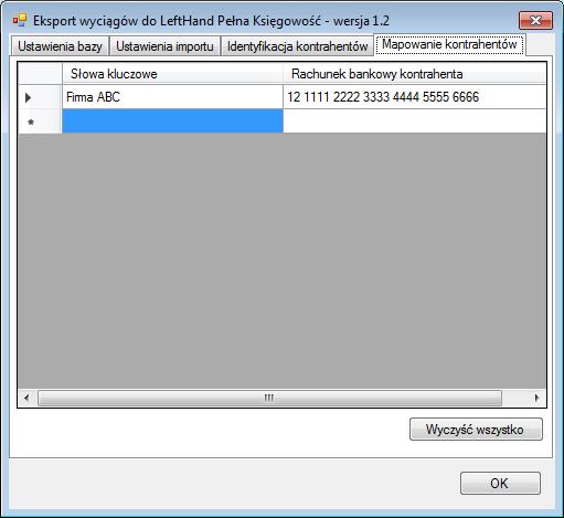 Mapowanie kontrahentów Mapowanie kontrahentów pozwala na identyfikację kontrahentów na podstawie podanych przez użytkownika słów kluczowych.