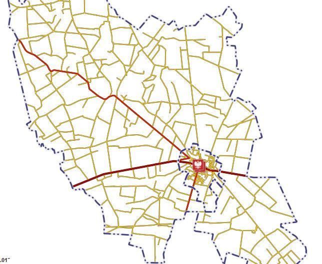 Kłodawa. Na mapie poniżej została przedstawiona mapa sieci drogowej na terenie gminy Rysunek 11. Mapa sieci drogowej na terenie gminy Kłodawa Źródło: klokawakolska.e-mapa.