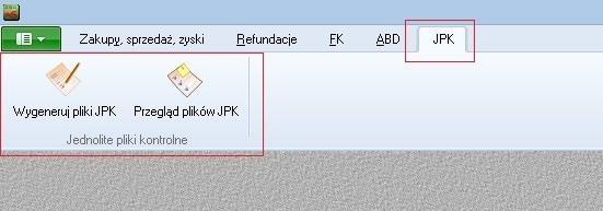 III. Generowanie Plików JPK Rys, 1 System umożliwia generowanie Plików JPK należy to rozumieć jako
