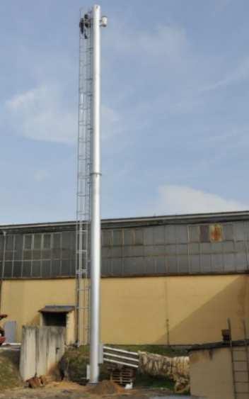 Modernizowane kominy o konstrukcji wspornikowej H = 45, 50 i 25 m Odbudowa komina stalowego H = 45 m po katastrofie budowlanej Komin wolnostojący, jednopłaszczowy o wysokości H = 45 m i średnicy