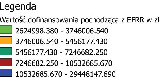 Rysunek 74 Wartość dofinansowania zrealizowanych projektów w