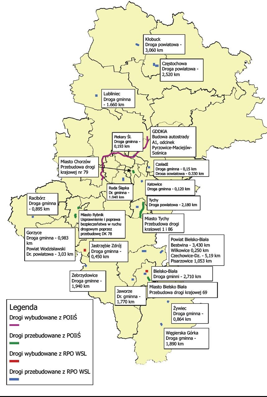 Rysunek 143 Mapa wybudowanych i