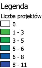 Rysunek 150 Liczba projektów realizowanych w