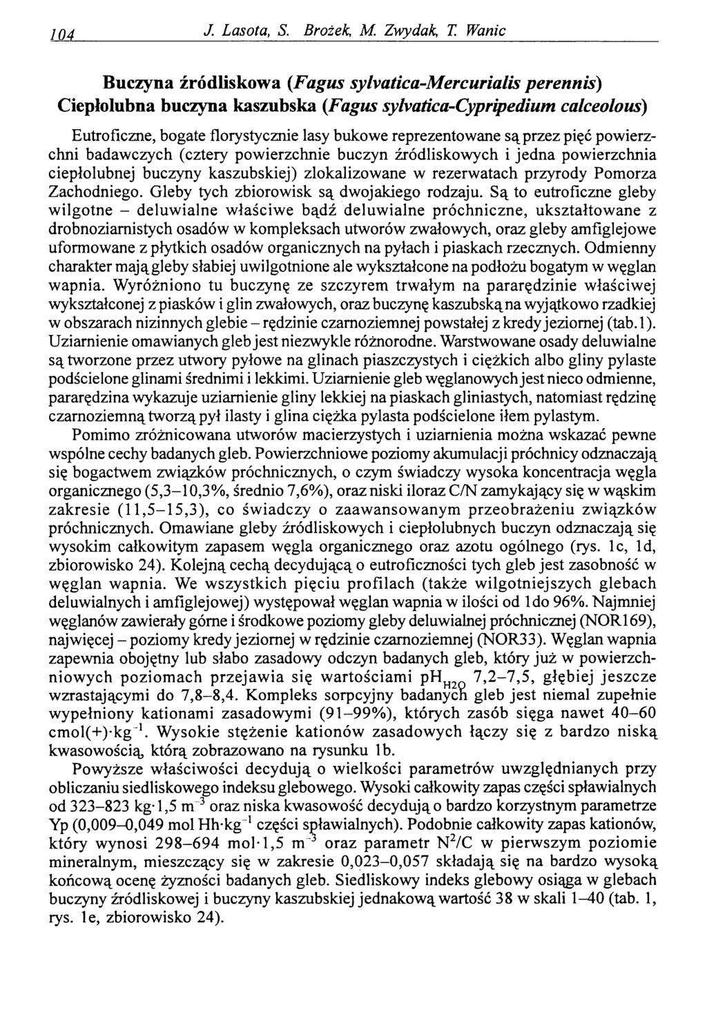 104 J. Lasota, S. Brożek, M. Zwydak, T.