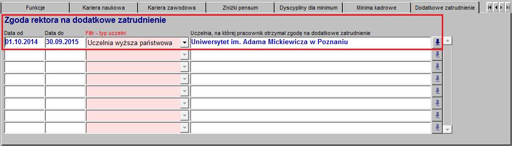 (Rysunek 46). W planie jest także stworzenie raportu pokazującego dane w tym samym układzie. Rysunek 46 Formularz Minima kadrowe dostępny w menu Pracownicy 8.