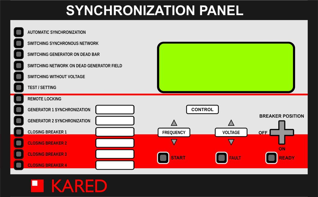 SM06 Instrukcja Użytkowania 7. Monitorowanie procesu synchronizacji 7.1. Tablica synchronizacyjna TS10 Tablica synchronizacyjna TS10 (rys. 7.1) przeznaczona jest do kontroli przebiegu procesu synchronizacji automatycznej ze stanowiska operatora w nastawni.