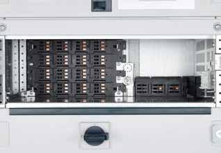 Zabudowa odporna na łuk elektryczny Separacja faz Technika 3- i 4-biegunowa Ochrona przed dotykiem (IP20B) Otwory przyłączeniowe w modułowym rastrze 50 mm do mocowania standardowych