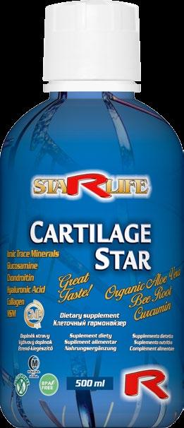 CARTILAGE STAR stawy, chrząstki stawowe super formuła Preparat pod względem swojego składu jest odpowiedni nie tylko dla aktywnych sportowców, ale też dla osób obciążonych fizycznie i seniorów.