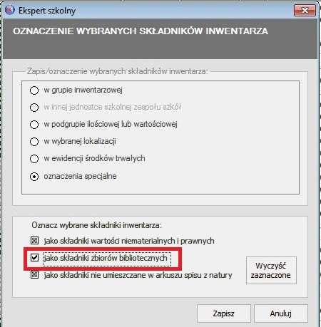 Okno filtrowania inwentarza zostało wyposażone w pola wyboru do ustalania kryteriów związanych z wprowadzonymi w tej wersji grupami inwentarzowymi.