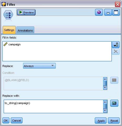 Tworzenie strumienia 1. Dodaj węzeł źródłowy Plik Statistics wskazujący na plik pm_customer_train1.sav znajdujący się w folderze Demos w folderze instalacji IBM SPSS Modeler. Rysunek 218.