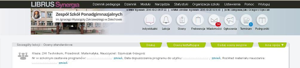 wirtualnej klasy wybieramy przycisk Oceny tylko dla całej klasy.