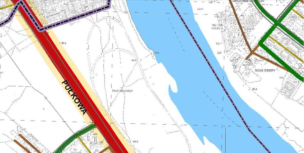 Rys. 38 Układ drogowo - uliczny uwarunkowania zagospodarowania przestrzennego wg SUiKZP.