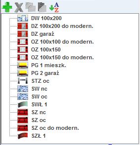 przegród do projektu, - środkowa część służy do definiowania nazwy, typu, symbolu, sposobu obliczeń, współczynników R si, R se, U, poszczególnych warstw materiału i wstawiania dodatkowych parametrów,