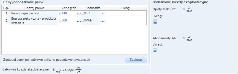 można skorzystać z edytora cen uruchamianej przyciskiem. Program domyślnie na podstawie wybranego paliwa wstawia cene wg poniższej tabelki. L.p. Rodzaj paliwa Jedn. Cena Jedn.