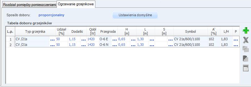 DOBÓR GRZEJNIKÓW za to bardziej proporcjonalny pod względem wymiarów.