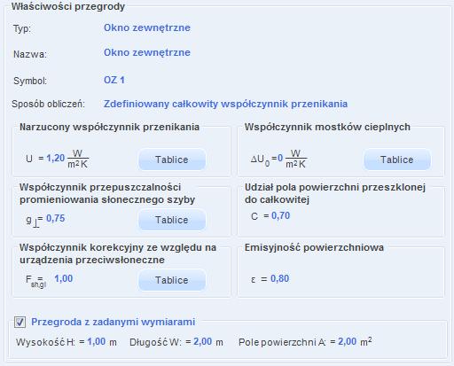 Opis obliczeń współczynnika przenikania ciepła U przegród SYMBOL pole służące do definiowania symbolu przegrody, który będzie później widoczny w drzewku definicji przegród i raportach, SPOSÓB