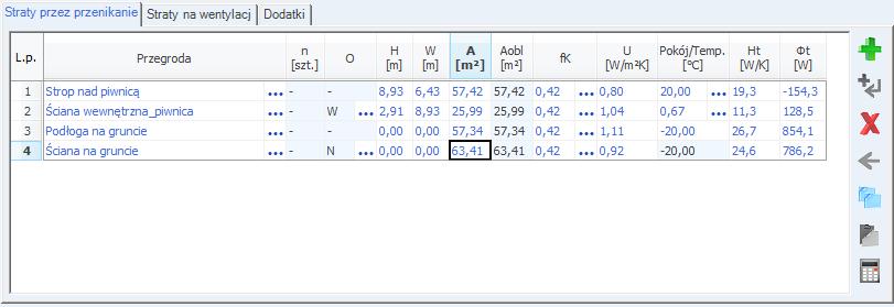 Opis obliczeń strat ciepła w pomieszczeniu T,i = (H T,ie + H T,iue + H T,ij + H T,ig ) ( int,i - e ) Rys 108.