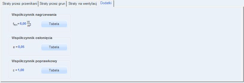 Opis obliczeń strat ciepła w pomieszczeniu CAŁKOWITY STRUMIEN POWIETRZA NAWIEWANEGO V csu [m 3 /h] pole służące definiowania strumienia powietrza nawiewanego do pomieszczenia.