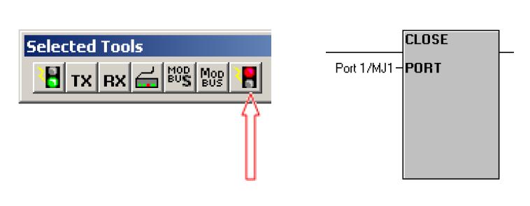 4. Przy pomocy bloczka Close Communication Port zakończ