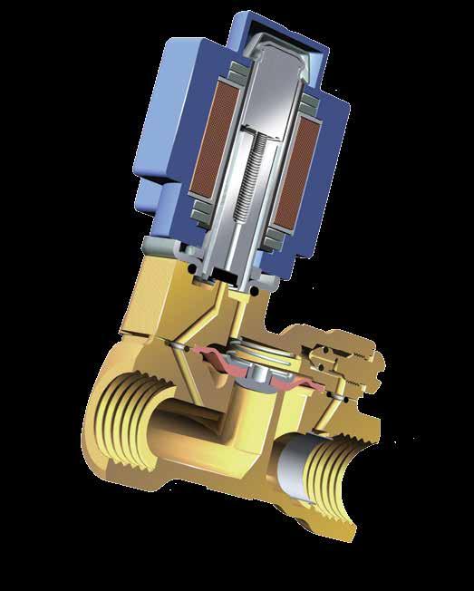 EV220B 15-50 do dużych przepływów i tłumienia uderzeń hydraulicznych 4 Uniwersalne zawory elektromagnetyczne 2/2-drożne typu EV220B 15-50 przeznaczone są do szeregu różnych zastosowań i aplikacji