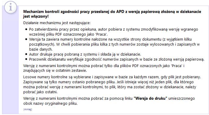 Na górze zakładki Pliki związane z pracą zamieszczone są ramki informacyjne wyjaśniające czym jest Zestaw oraz co to jest