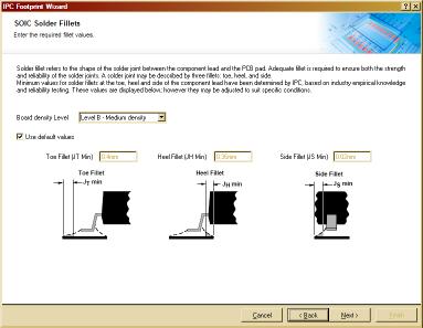 IPC Footprint Wizard pozwala wykonać projekt rozkładu pół dla układów typu SO, BGA i PQFP Od