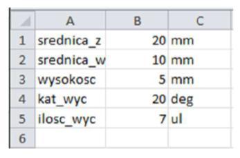 Ćwiczenie nr 9 - Parametryzacja, tworzenie wariantów Wprowadzenie W programie Inventor istnieje możliwość skojarzenia parametrów tworzonego modelu z danymi zgromadzonymi np. w arkuszu programu Excel.