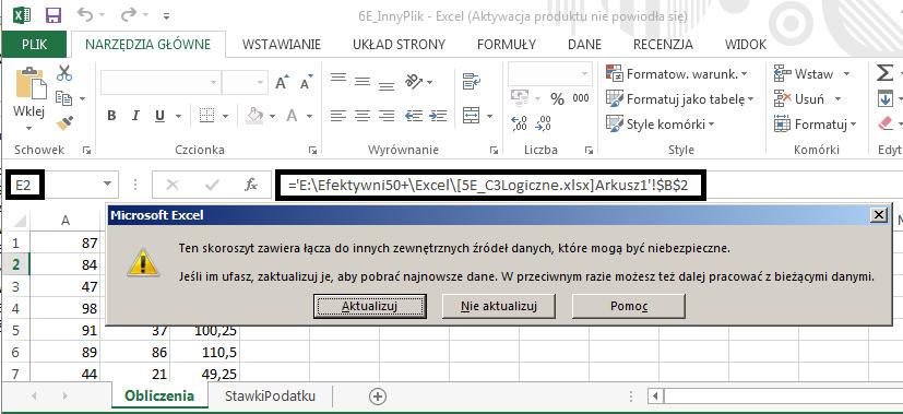 powiednią komórkę. Odwołanie do innego skoroszytu Excel będzie wyświetlane na jeden ze sposobów, zależnie od tego, czy plik skoroszytu źródłowego jest otwarty czy nie.