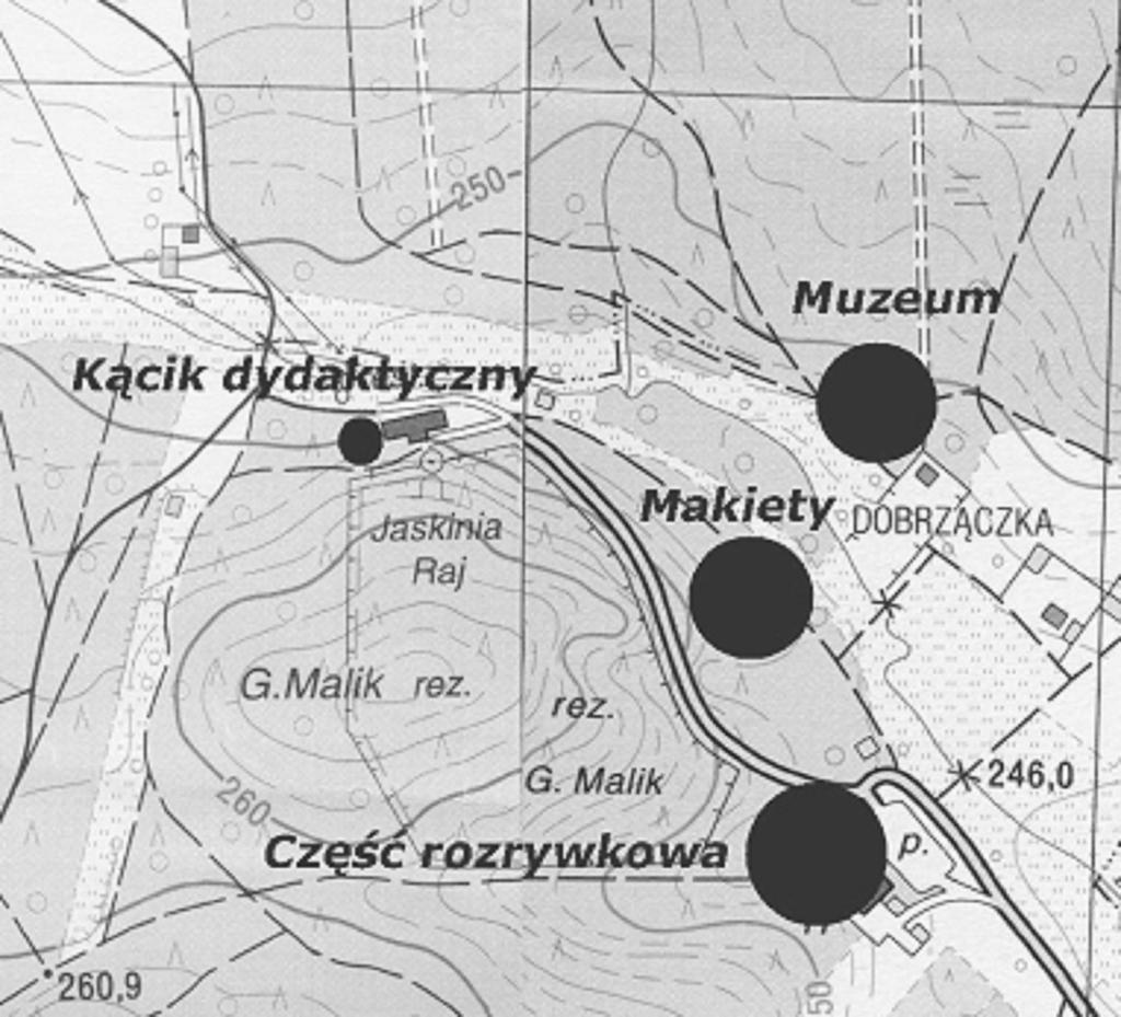 Ryc. 2. Proponowane miejsca lokalizacji obiektów dolinie rzeki Bobrzyczki. (na podstawie: mapy topograficznej 1 : 10 000 arkusz Chęciny i arkusz Sitkówka-Nowiny).