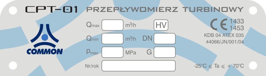IV. OZNAKOWANIE I WZORCOWANIE PRZEPŁYWOMIERZY Informacje o podstawowych parametrach technicznych