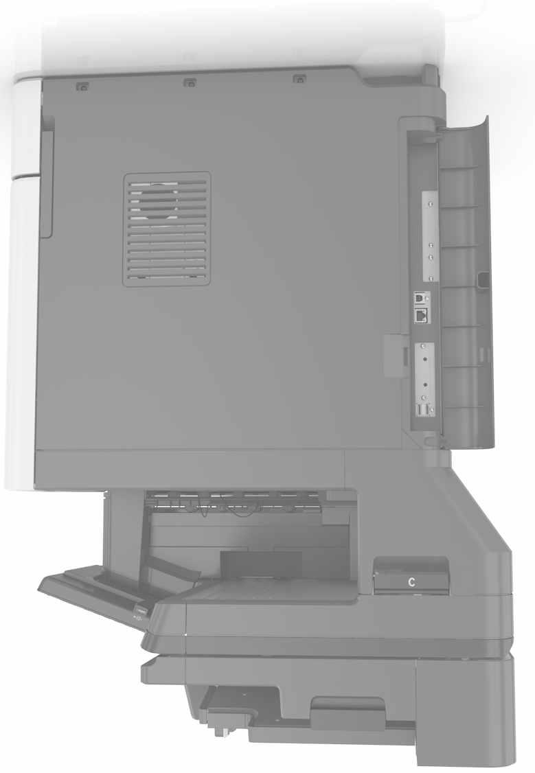 Faksowanie 50 1 Podłącz port LINE filtru DSL do gniazda telefonicznego. 2 Podłącz jeden koniec przewodu telefonicznego do portu linii w drukarce.