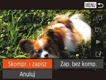 3 Zobacz film poddany edycji. Za pomocą przycisków [ ][ ] wybierz ikonę [ ], a następnie naciśnij przycisk [ Rozpocznie się wyświetlanie filmu poddanego edycji.