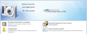Zapisywanie zdjęć na dysku komputera Używając kabla USB (sprzedawany oddzielnie; wtyczka od strony aparatu: micro-b), możesz podłączyć aparat do komputera i zapisać obrazy na komputerze.