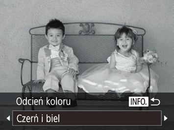 Fotografowanie z zastosowaniem efektu miękkiej ostrości Ta funkcja pozwala uzyskać podobny efekt jak w przypadku zamocowania w aparacie miękkiego filtra. Można regulować poziom intensywności efektu.
