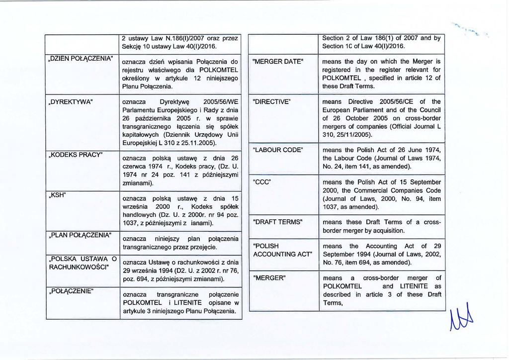 ,." 2 ustawy Law N.186(1)/2007 oraz przez Section 2 ot Law 186(1) ot 2007 and by " Sekcję 10 ustawy Law 40(1)/2016. Section 1 C ot Law 40(1)/2016.