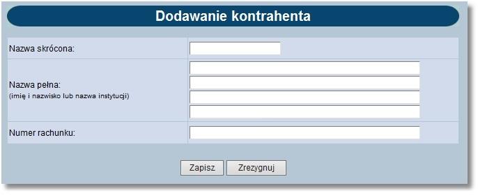 Rozdział 13 Kontrahenci Numer rachunku odbiorcy - numer konta adresata płatności w formacie NRB.