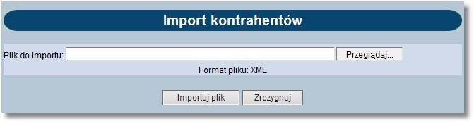 3. Import kontrahentów Kontrahenci mogą być wprowadzeni ręcznie przez użytkownika lub zaimportowani z innego systemu. Pliki importu mają ściśle określony format.