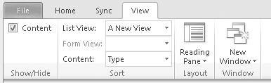 Rysunek 1-48 Karta View programu SharePoint Workspace 2010 Microsoft Word 2010 Jedną z nowych funkcji w programie Microsoft Office 2010 jest opcja Share, która pozwala na publikowanie dokumentów w