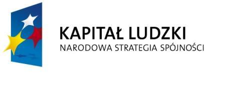 (dalej zwanego POKL w ramach Priorytetu IX Rozwój wykształcenia i kompetencji w regionach, działanie 9.