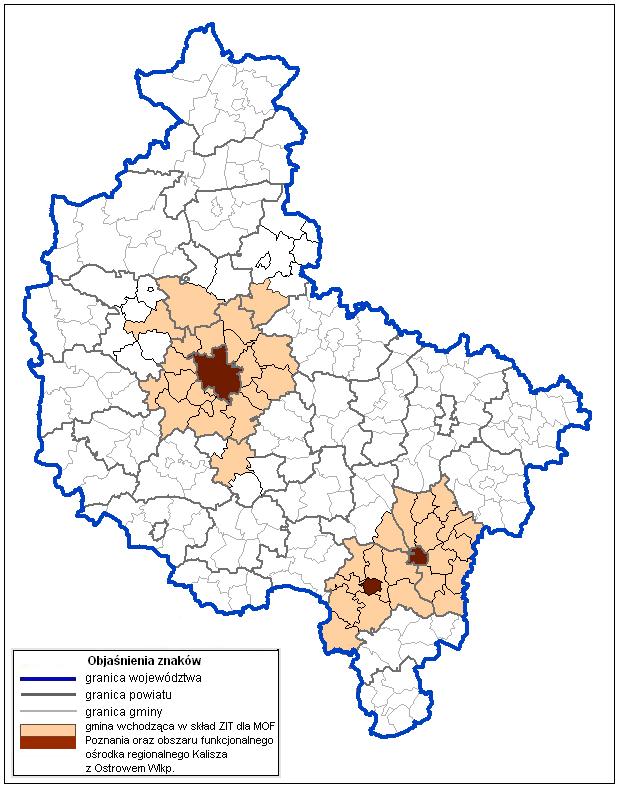Zintegrowane Inwestycje Terytorialne w Wielkopolsce ko OSI regionalne Ośrodki subregionalne i ich obszary funkcjonalne Liczba ludności: Leszczyński:
