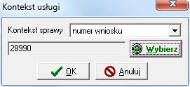 Po zaznaczeniu i wybraniu osoby, oraz wskazaniu numeru wniosku, identyfikatora opisu sytuacji