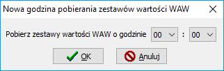 automatycznego pobrania tych zestawów: Po wprowadzeniu w/w godzin program codziennie, automatycznie, bez udziału użytkownika będzie pobierał zestaw