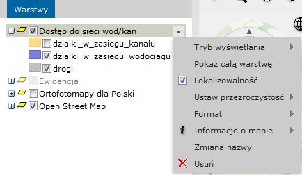 Okno dialogowe Po kliknięciu zastosuj styl piktogramu i warstwy zostanie zmieniony. Aby przywrócić domyślny styl należy wybrać z menu kontekstowego polecenie Przywróć styl domyślny Uwaga!