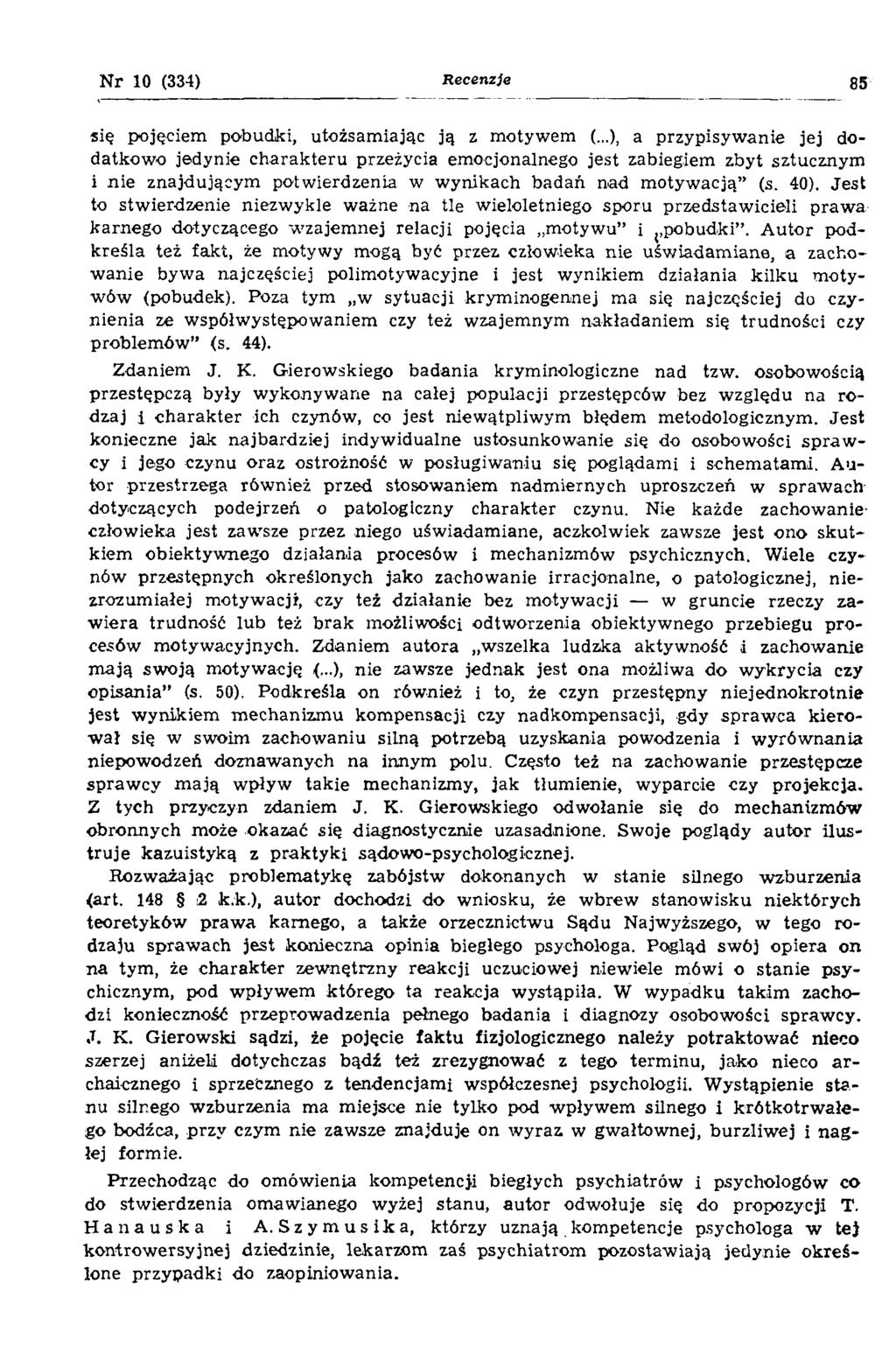 Nr 10 (334) Recenzje 85 się pojęciem pobudki, utożsamiając ją z motywem (.