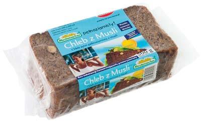 Chleb z musli 500g Chleb razowy 500g Chleb cztero-zbożowy 500g Chleb żytni