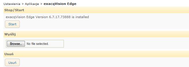 Korzystanie z oprogramowania exacqvision Edge Korzystanie z oprogramowania exacqvision Edge Opcje instalacji i zarządzania oprogramowaniem serwerowym exacqvision Edge dla kamery można znaleźć w opcji