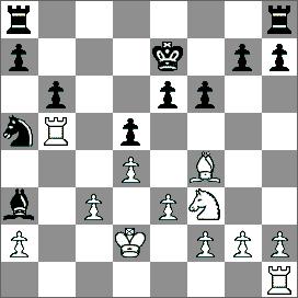 18.Kd3 Whc8 19.Sd2 Wc6 20.Sb1 Wac8 21.Kc2 Gd6 22.Gd6 Kd6 23.We1 Wc4 24.Kd3 Wa4 25.We2 e5 26.f3 (Nieco lepsze było 26.e4) 26 ed4 27.ed4 Sc4 28.Wb4 Wa5 29.g3 a6 30.a4 Wc7 31.