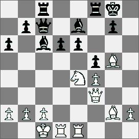 73.Obrona sycylijska [B98] Jimenez E. (Kuba) Chalabi (Liban) 1.e4 c5 2.Sf3 d6 3.d4 cd4 4.Sd4 Sf6 5.Sc3 a6 6.Gg5 e6 7.f4 h6 8.Gh4 Ge7 9.Hf3 Hc7 10.0 0 0 Sc6 11.g4 Gd7 12.Sc6 Gc6 13.Gg2 Wc8 14.