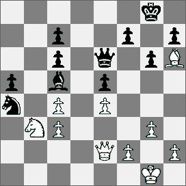 dokładnie i jeszcze przed 40. posunięciem podpisano remis. 30 Sc3 31.Hd3 Gd4 32.Sa5 Hg4 33.Sc6 He4 34.He4 Se4 35.Kg2 Sd6 36.c5 Gc5 37.Se5 Sf5 38.Gd2 f6 39.Sd7 Gd4 40.Ga5 c6 41.Sb8 c5 42.
